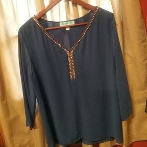 🌹Dina Be Vintage beaded v-neck tunic